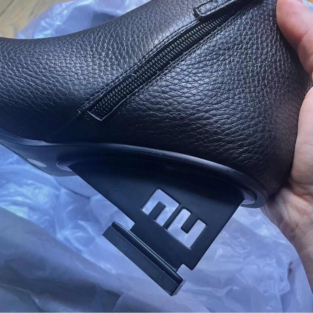 UNITED NUDE Brand New UN Bootie MD Black Cutout Wedge Heel Nappa Leather NIB